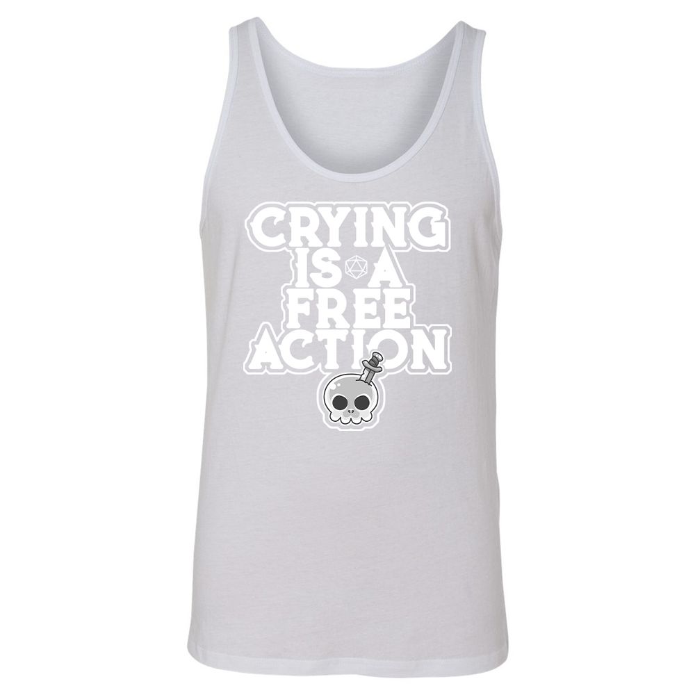 Crying Is A Free Action Unisex Jersey Tank - White - 14
