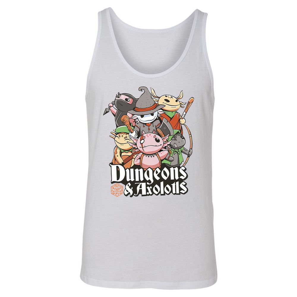 Dungeons And Axolotls Unisex Jersey Tank - White - 14