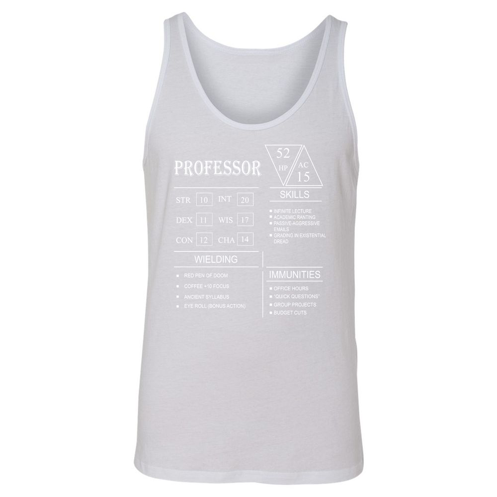 Professor New Unisex Jersey Tank - White - 14