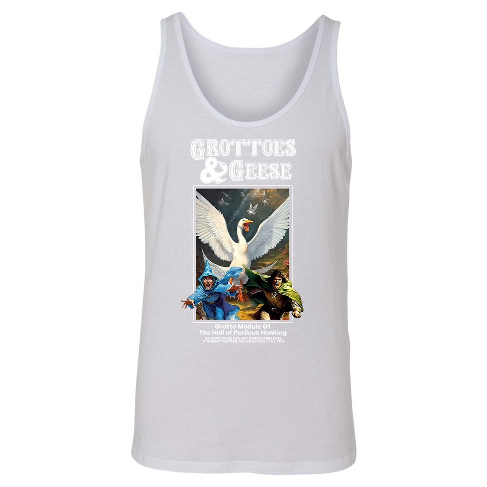 Grottoes & Geese Unisex Jersey Tank - White - 14