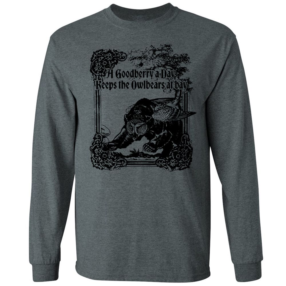 A Goodberry A Day Keeps The Owlbears At Bay Long Sleeve T-Shirt - Dark Heather - 15