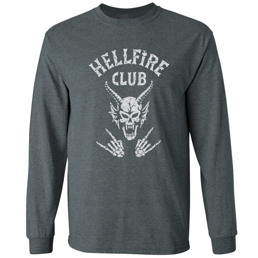Hellfire Club Long Sleeve T-Shirt - Dark Heather - 15
