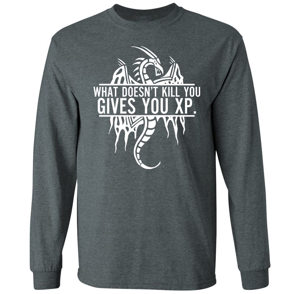 What Doesn't Kill You Long Sleeve T-Shirt - Dark Heather - 15
