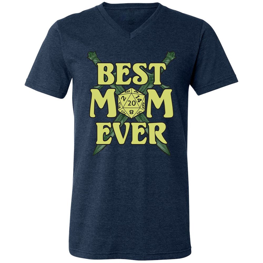 Best Mom Ever Unisex V-Neck T-Shirt - Heather Navy - 15
