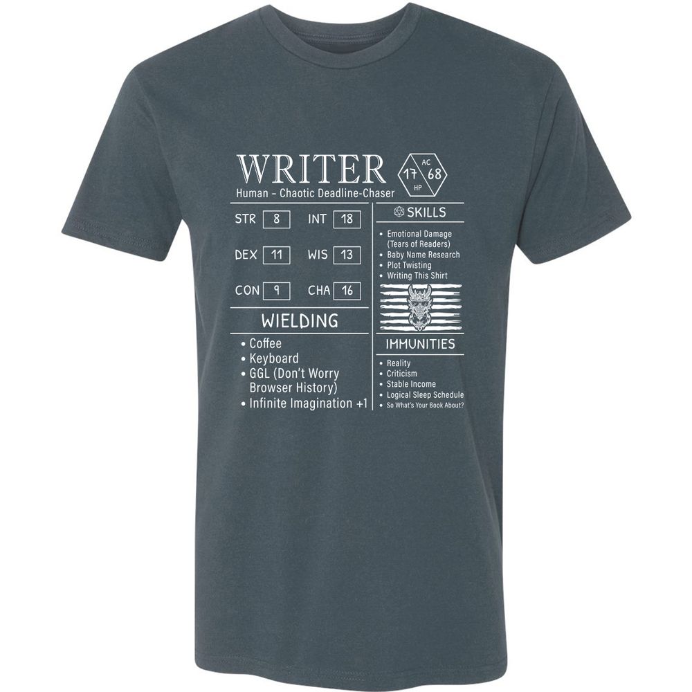 Writer Stats New Premium Unisex T-Shirt - Indigo - 15
