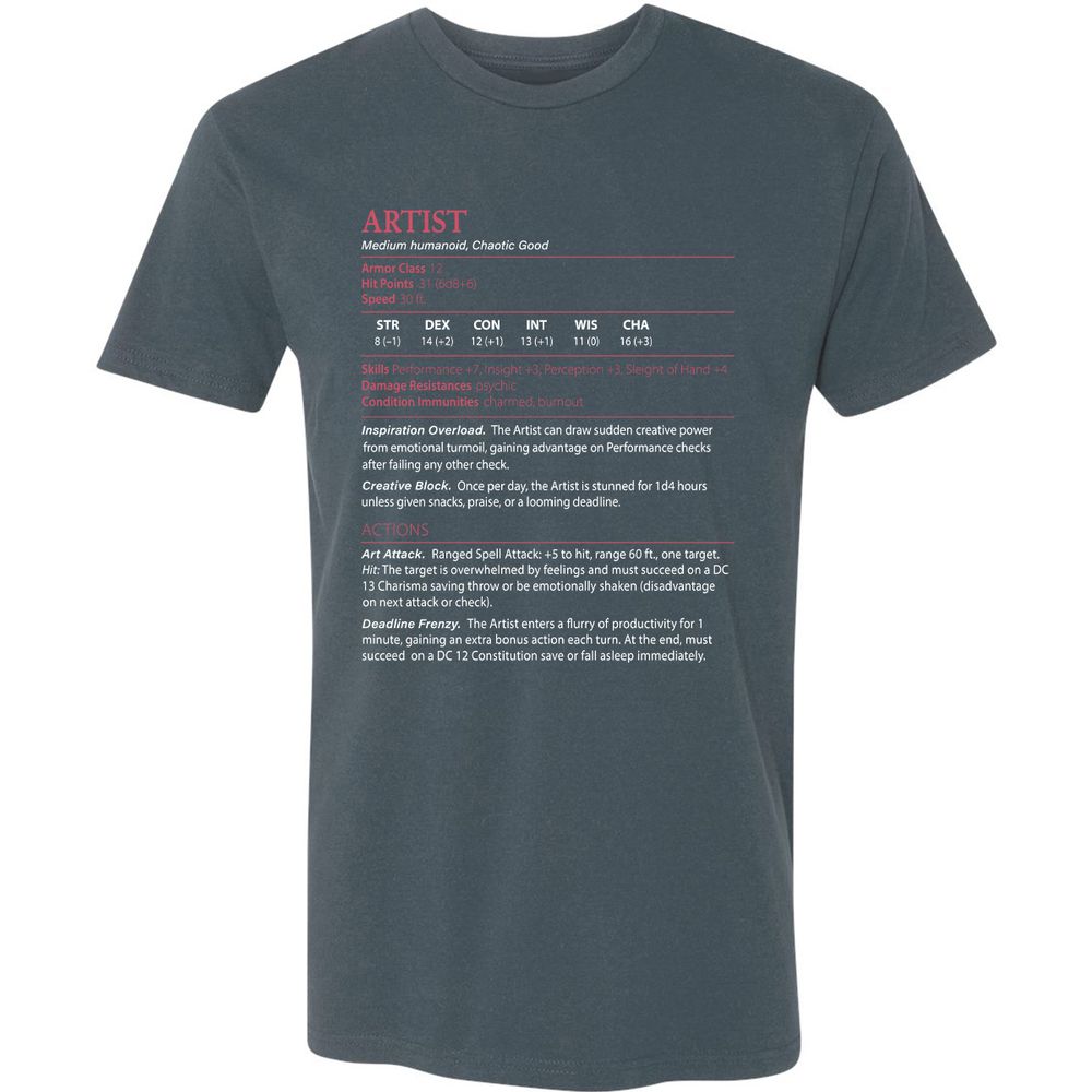 Artist Stats Premium Unisex T-Shirt - Indigo - 15