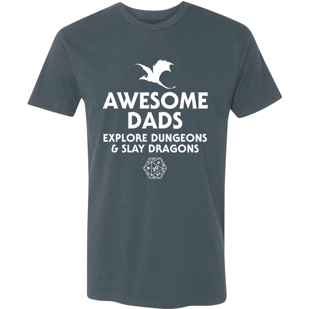 Awesome Dads Slay Dragons Premium Unisex T-Shirt - Indigo - 15