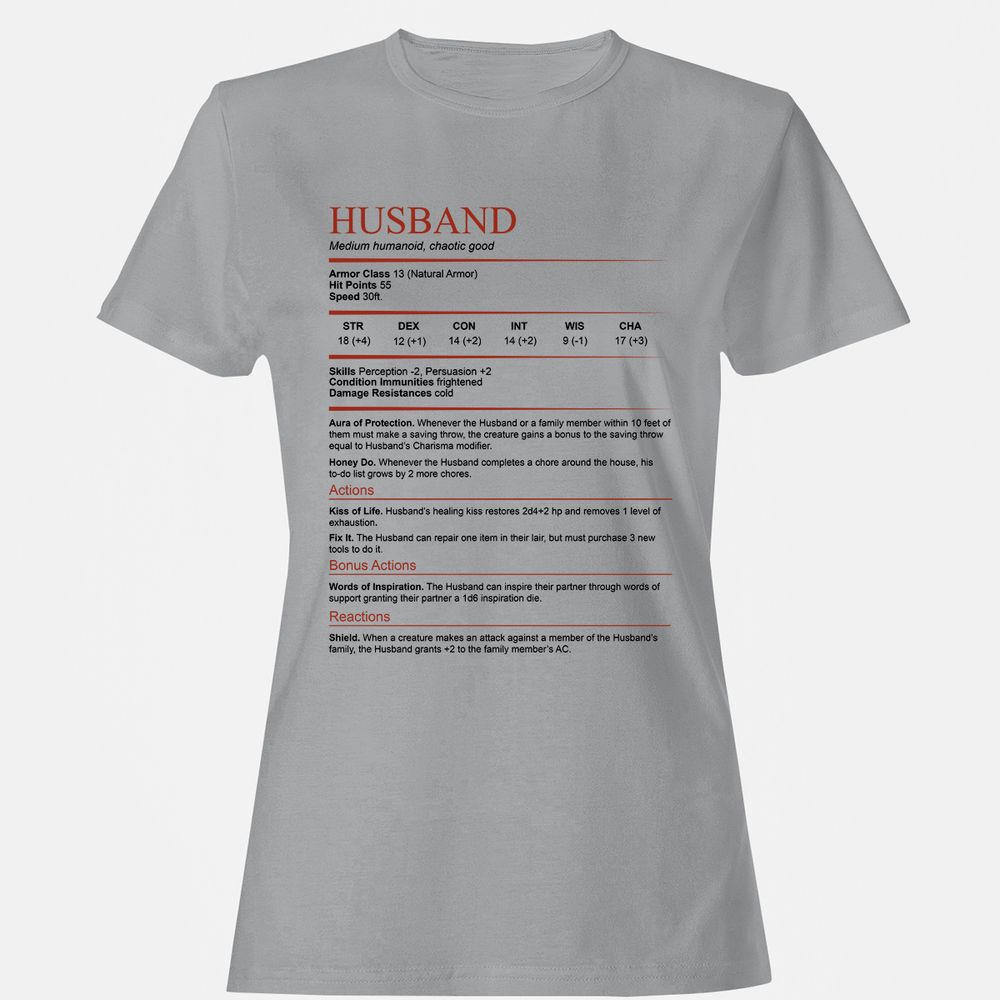 Husband White Women's T-Shirt - Sport Grey - 15