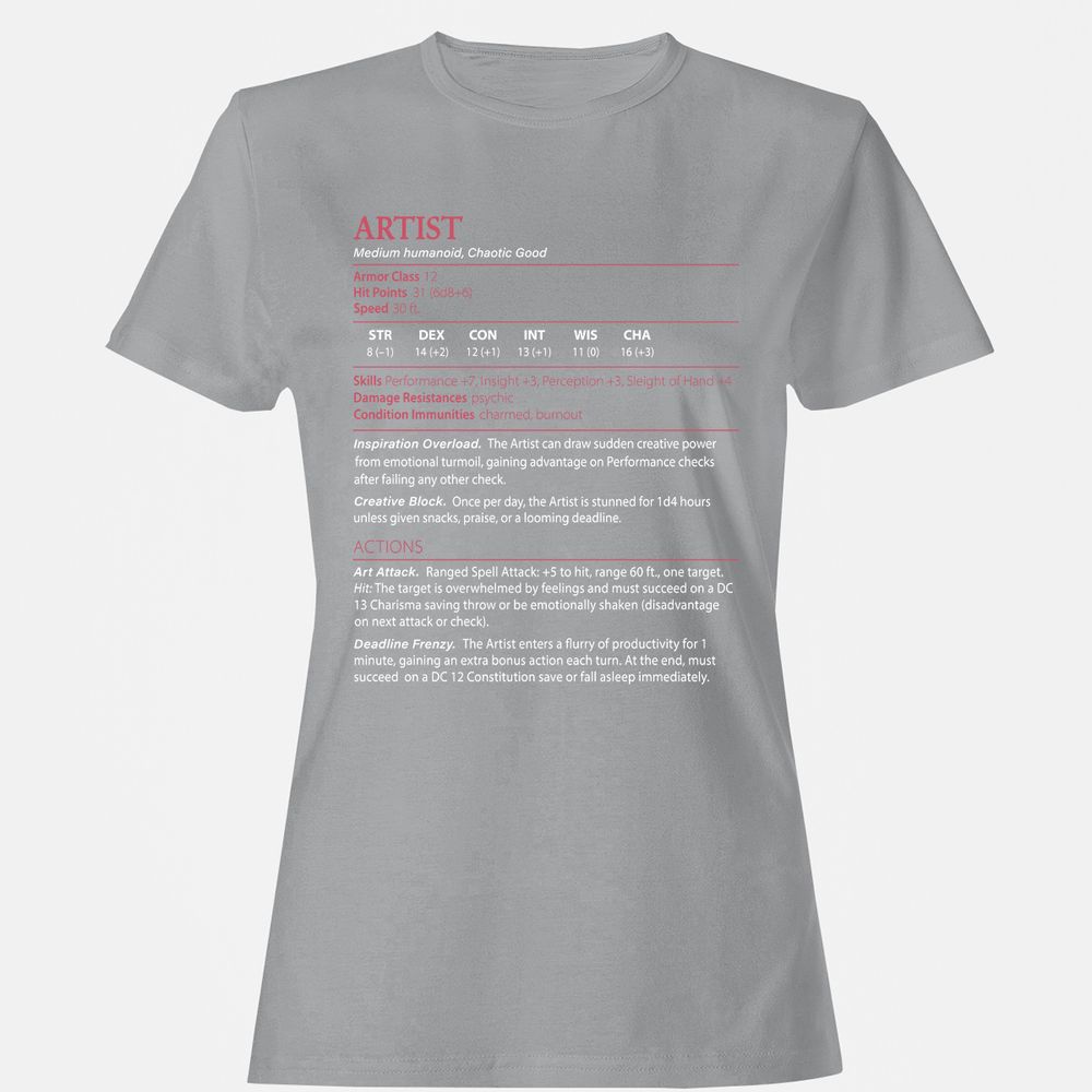 Artist Stats Women's T-Shirt - Sport Grey - 15