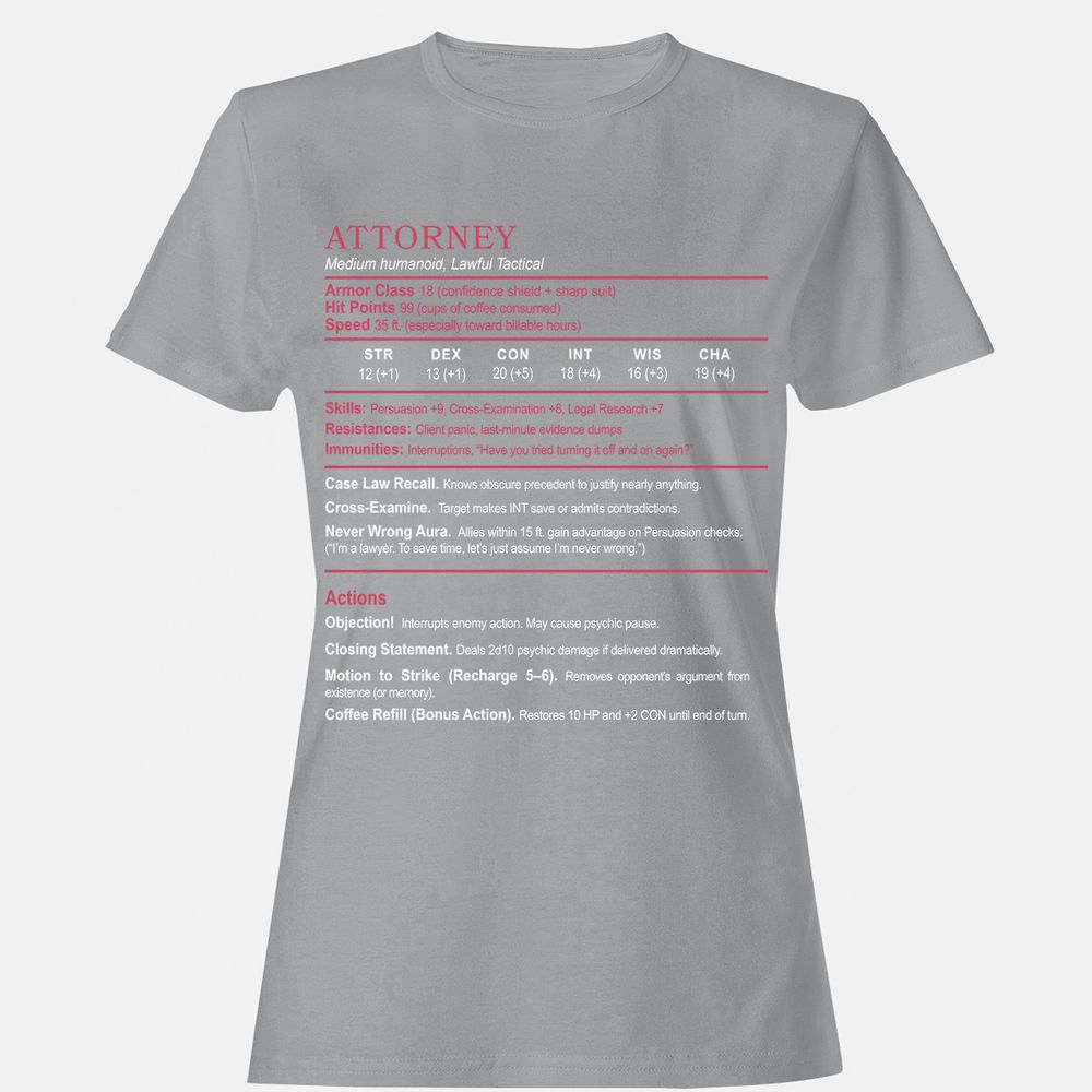 Attorney Women's T-Shirt - Sport Grey - 15