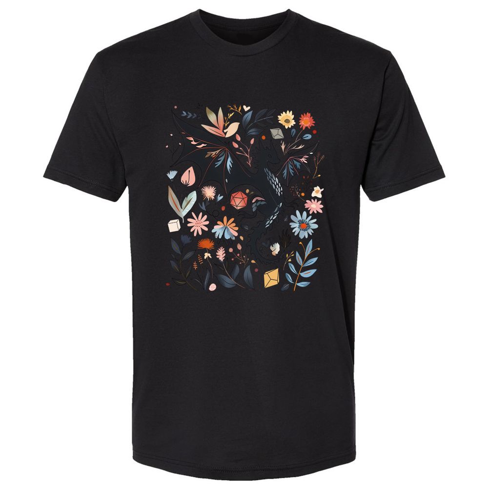 Floral DnD Dragon - Black - 16