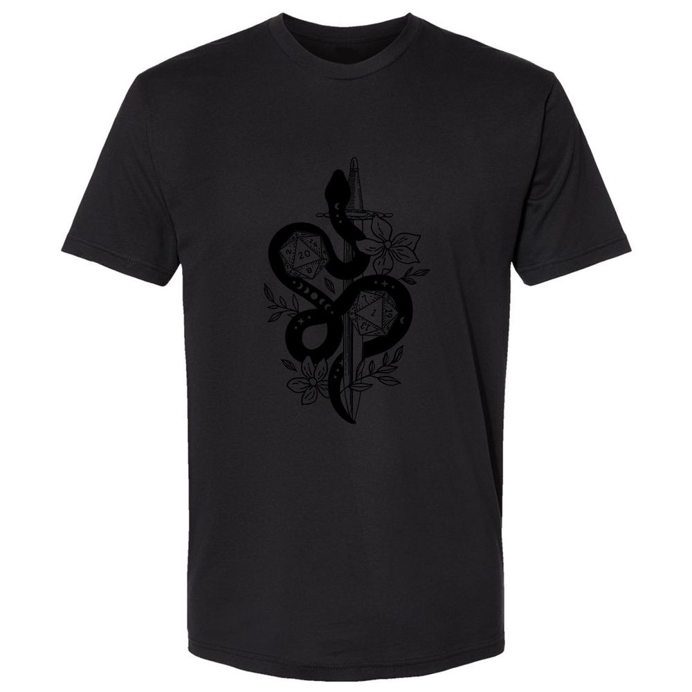 D20 Snake and Sword - Black - 16