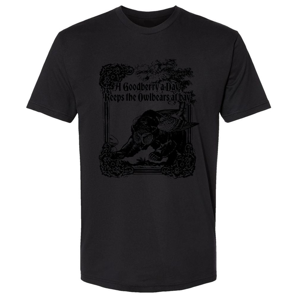 A Goodberry A Day Keeps The Owlbears At Bay Premium Unisex T-Shirt - Black - 16