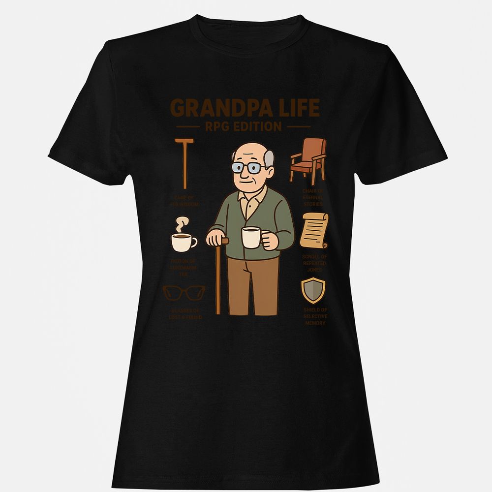 Grandpa Life RPG Edition Women's T-Shirt - Black - 16