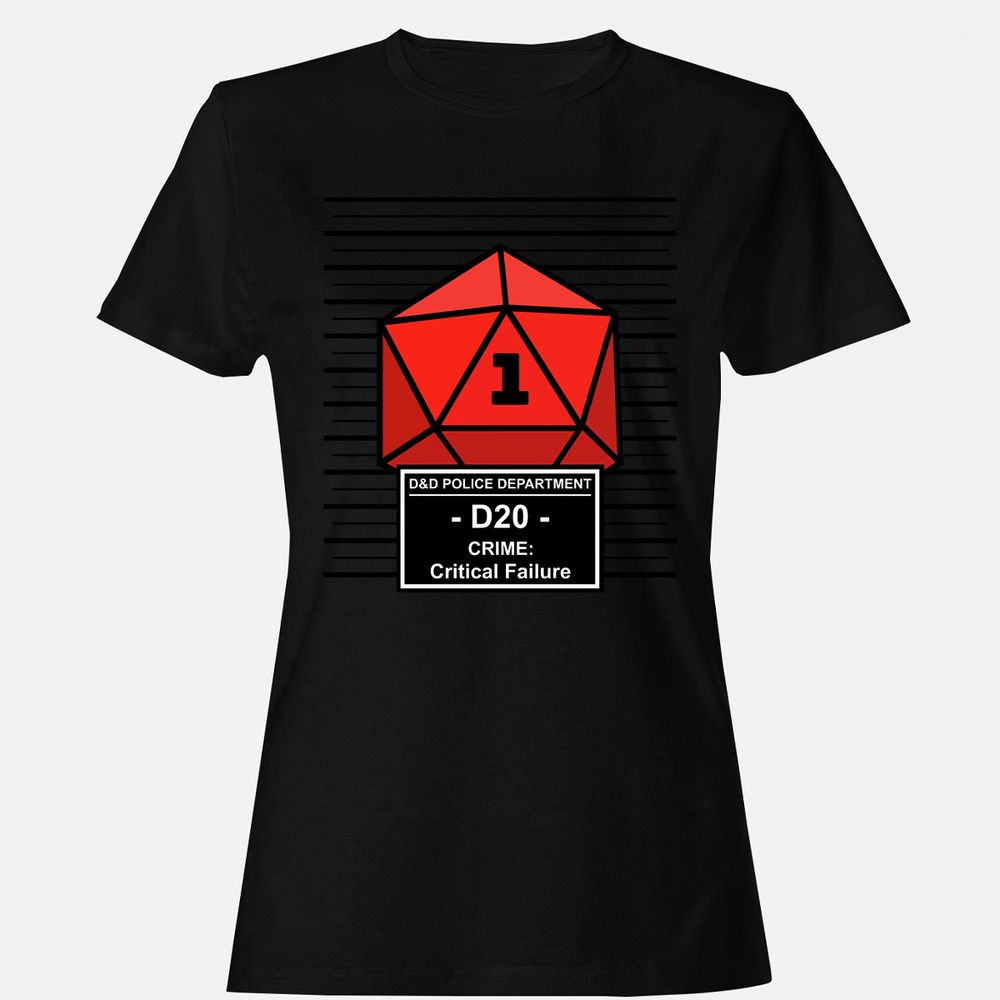 D20 Arrested For Critical Failure Women's T-Shirt - Black - 16
