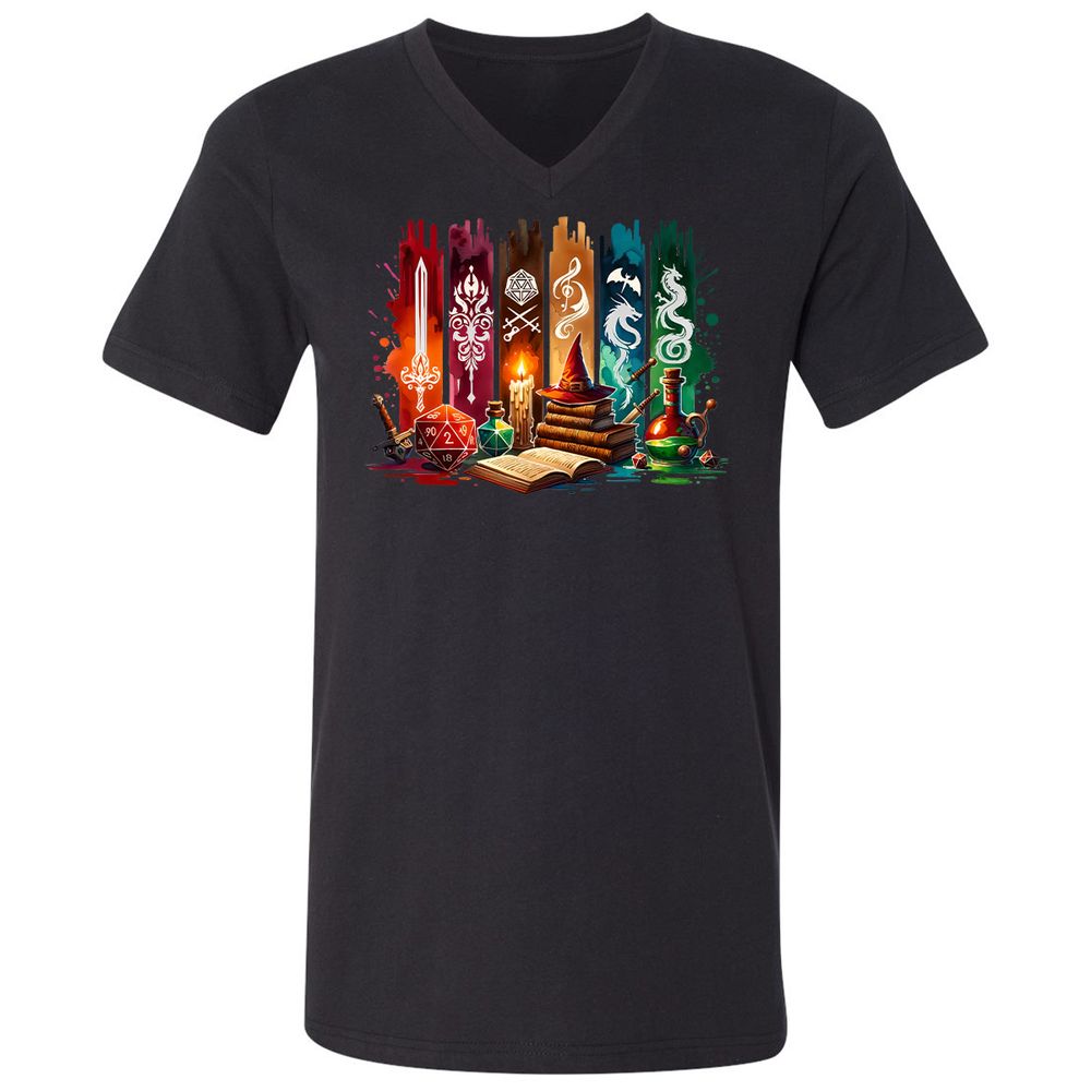 DnD Classes Unisex V-Neck T-Shirt - Black - 16