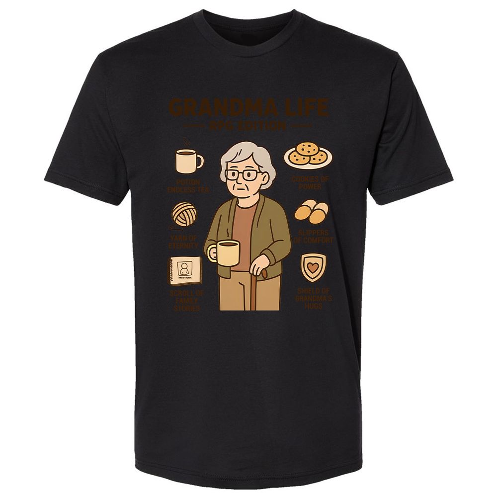 Grandma Life RPG Edition Premium Unisex T-Shirt - Black - 16