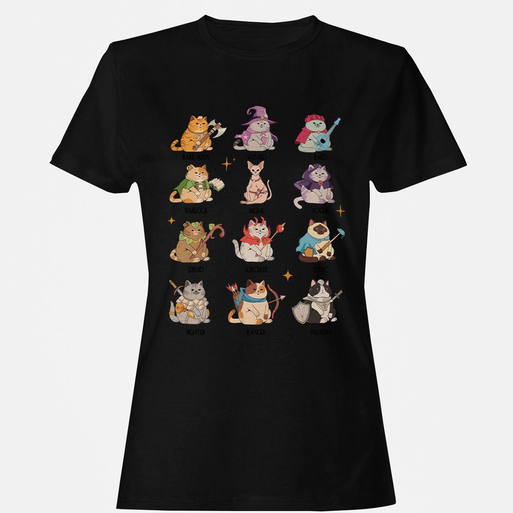 Dungeons And Cats Women's T-Shirt - Black - 16