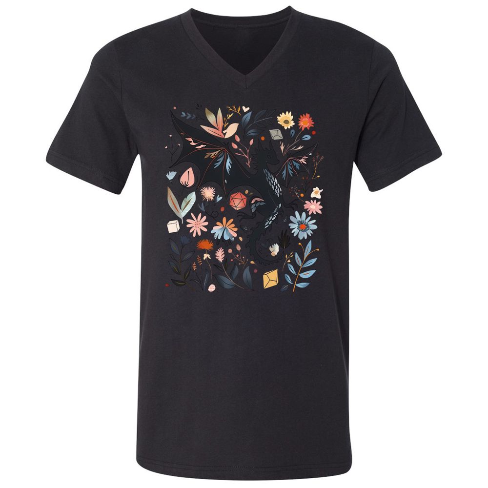 Floral DnD Dragon - Black - 16