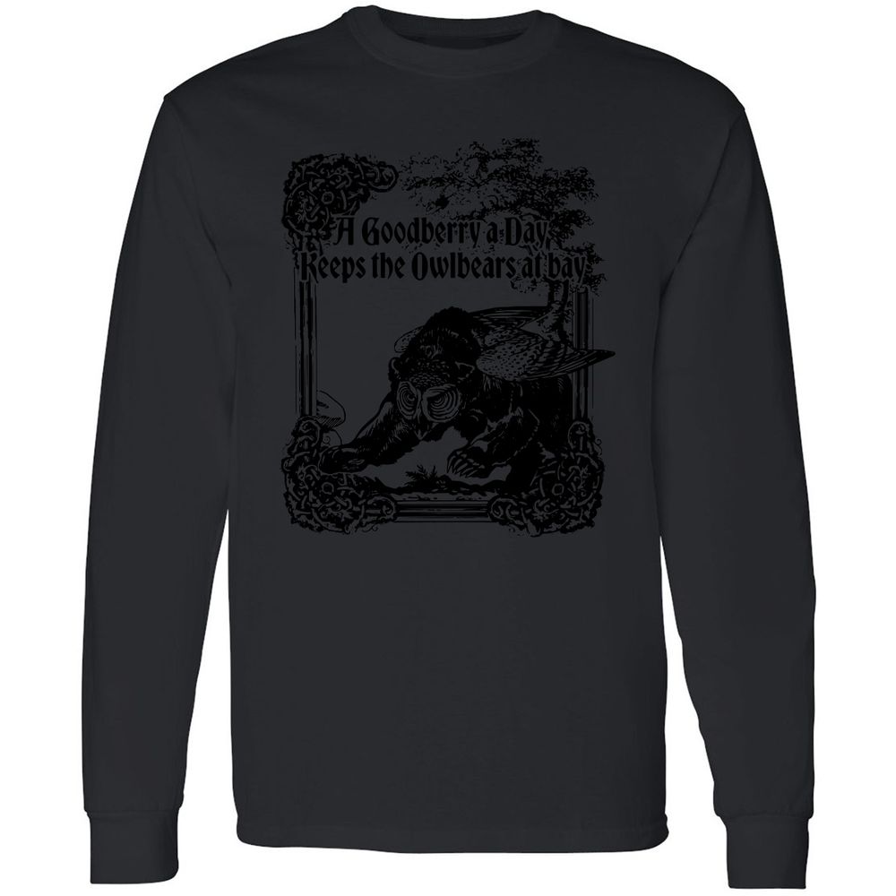 A Goodberry A Day Keeps The Owlbears At Bay Long Sleeve T-Shirt - Black - 16