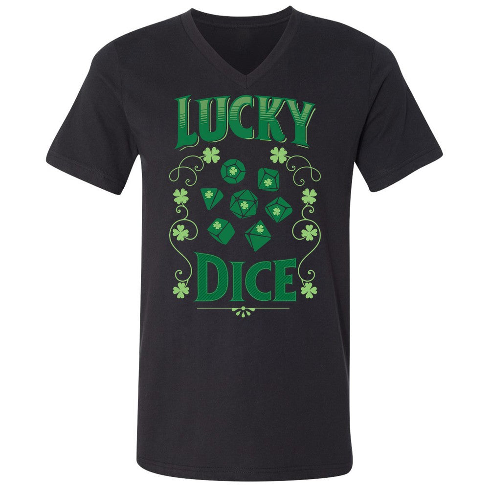 Lucky Dice Unisex V-Neck T-Shirt - Black - 16