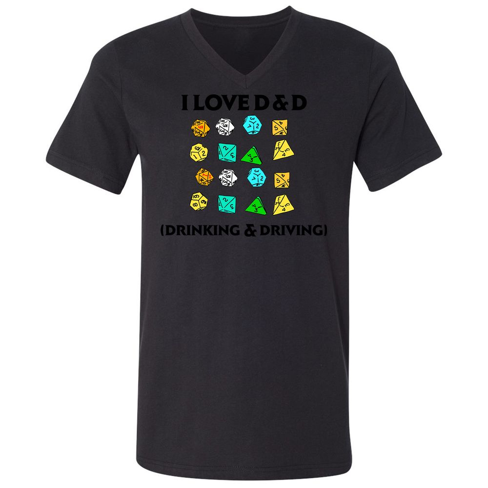 Drinking & Driving Unisex V-Neck T-Shirt - Black - 16