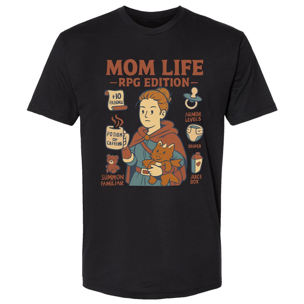 Mom Life RPG Edition Premium Unisex T-Shirt - Black - 16