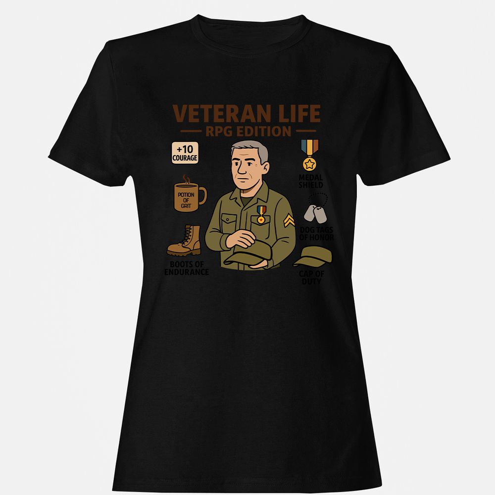 Veteran Life RPG Edition Women's T-Shirt - Black - 16
