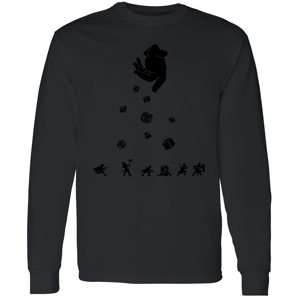Rocks Fall, Everyone Dice Long Sleeve T-Shirt - Black - 16