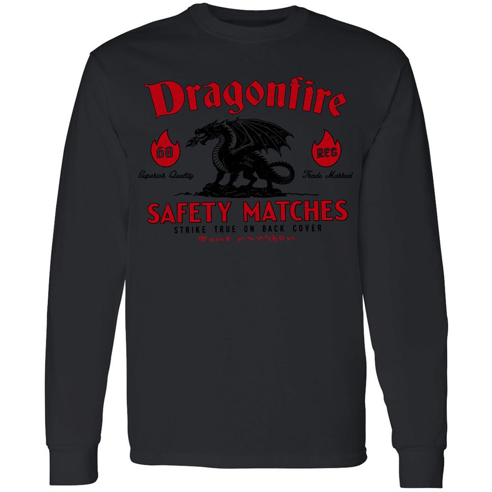 Dragonfire Long Sleeve T-Shirt - Black - 16
