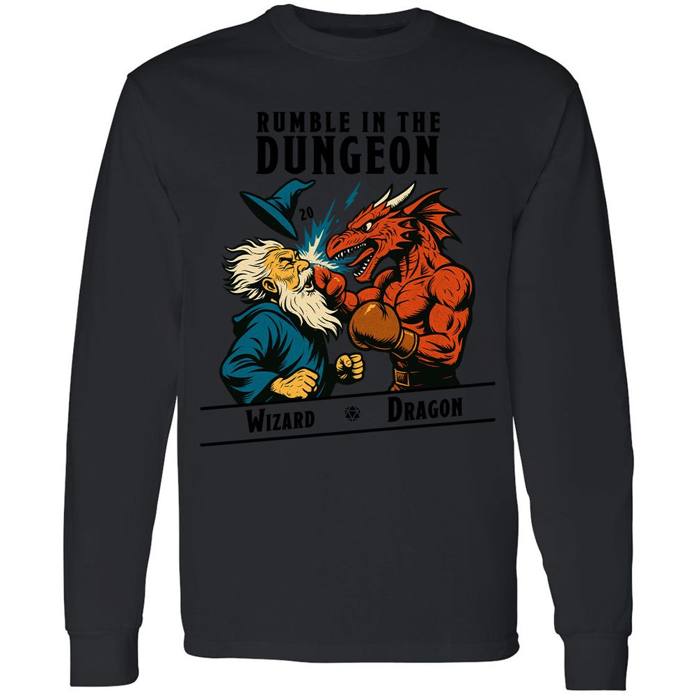 Rumble in the Dungeon Long Sleeve T-Shirt - Black - 16