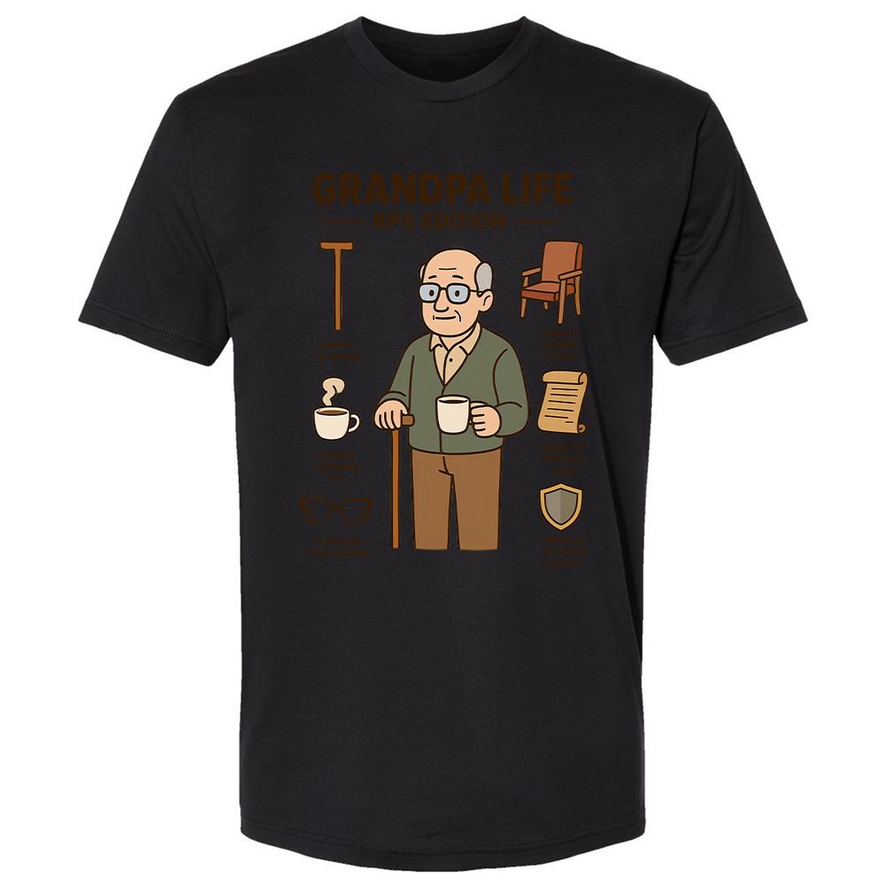 Grandpa Life RPG Edition Premium Unisex T-Shirt - Black - 16