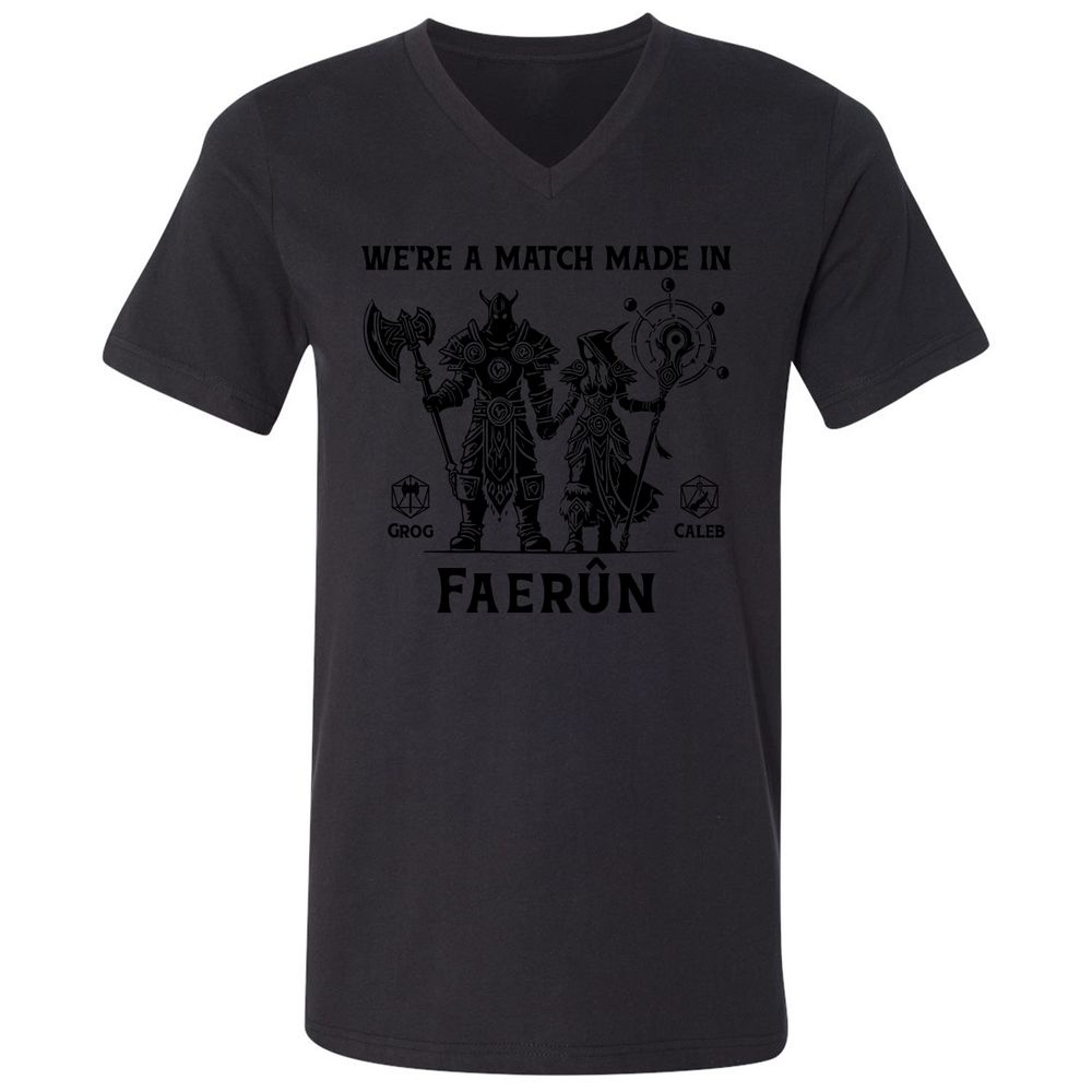 Custom DnD Class Couple Unisex V-Neck T-Shirt - Black - 16