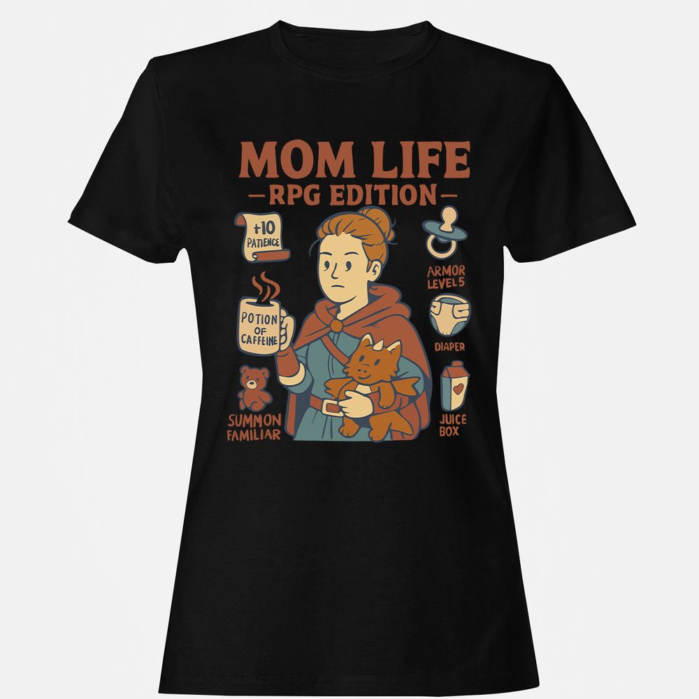 Mom Life RPG Edition Women's T-Shirt - Black - 16