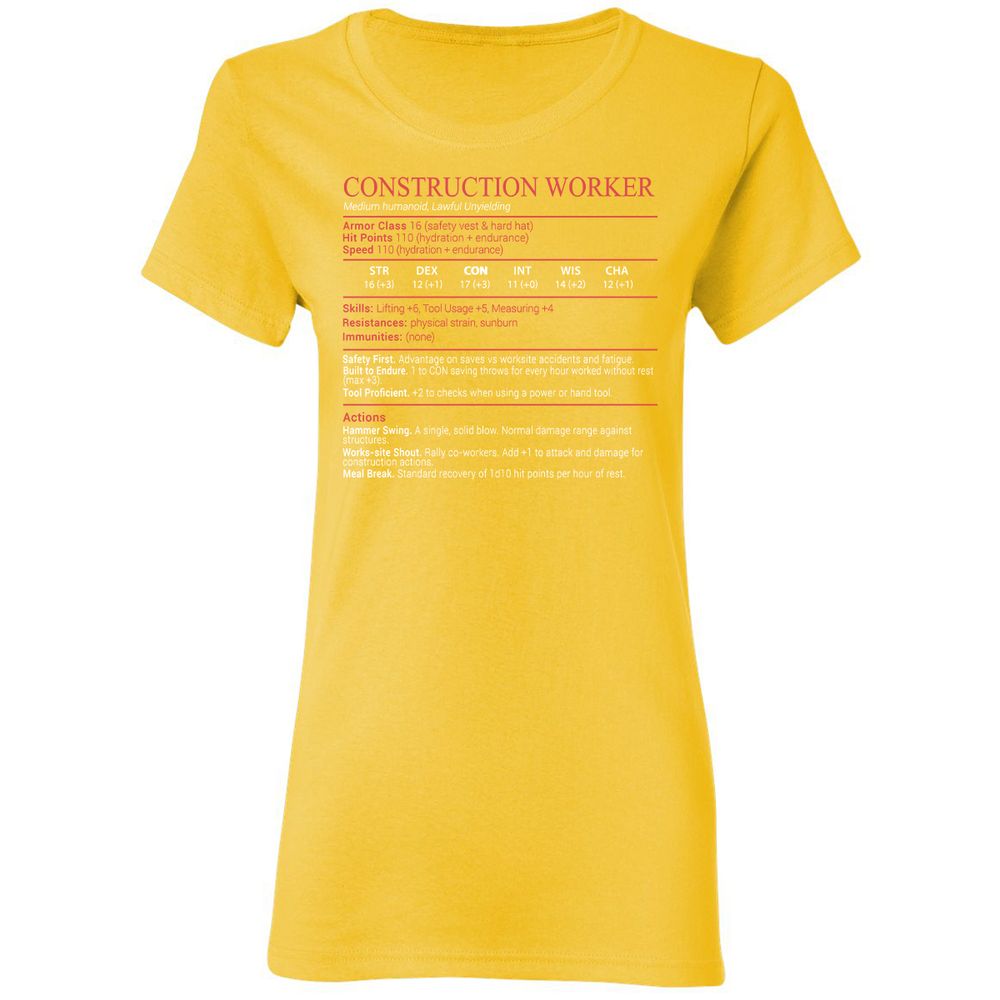 Construction Worker Stats Block - Daisy - 16