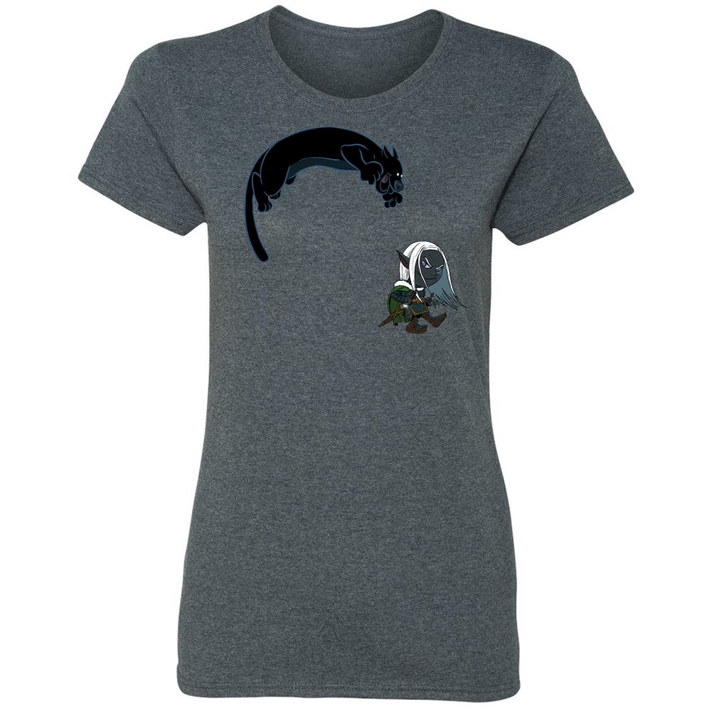 Drizzt and Guenhwyvar Women's T-Shirt - Dark Heather - 16