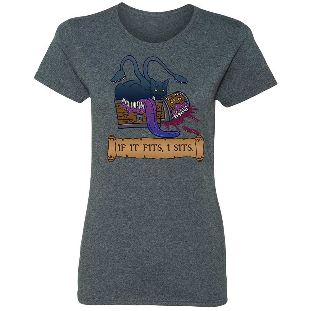 If It Fits I Sits Women's T-Shirt - Dark Heather - 16