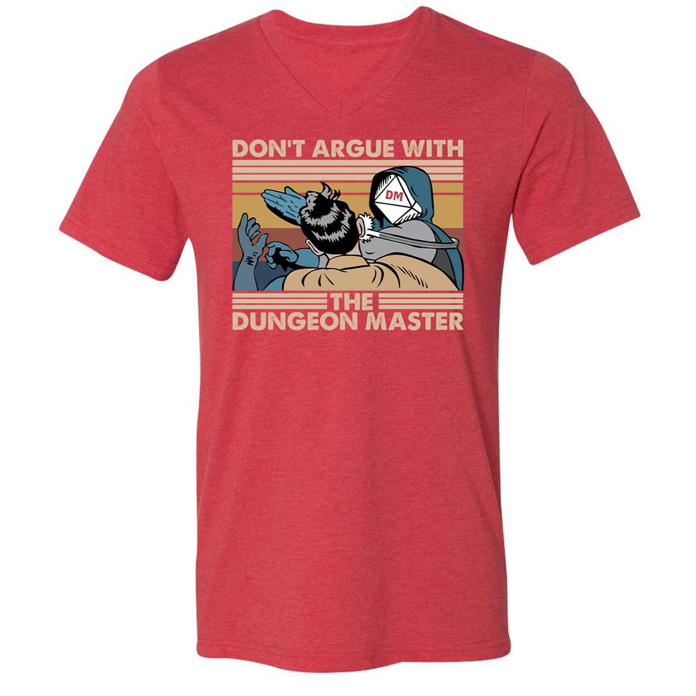 Don't Argue With The DM Unisex V-Neck T-Shirt - Heather Red - 16