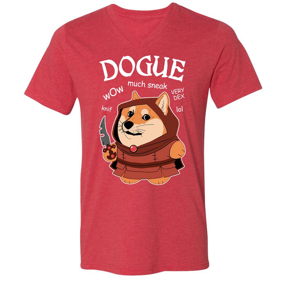 Dogue Class Unisex V-Neck T-Shirt - Heather Red - 16
