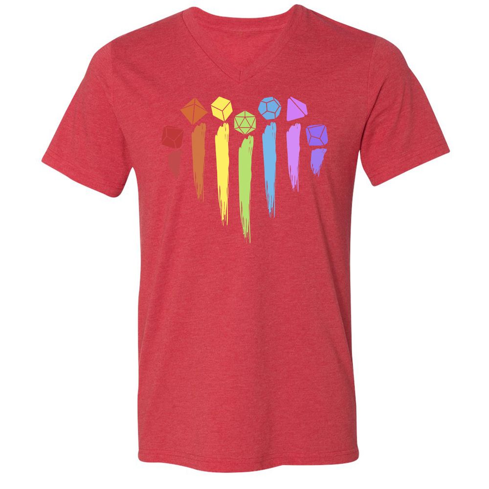 Dice Rainbow Heart Shape - Heather Red - 16