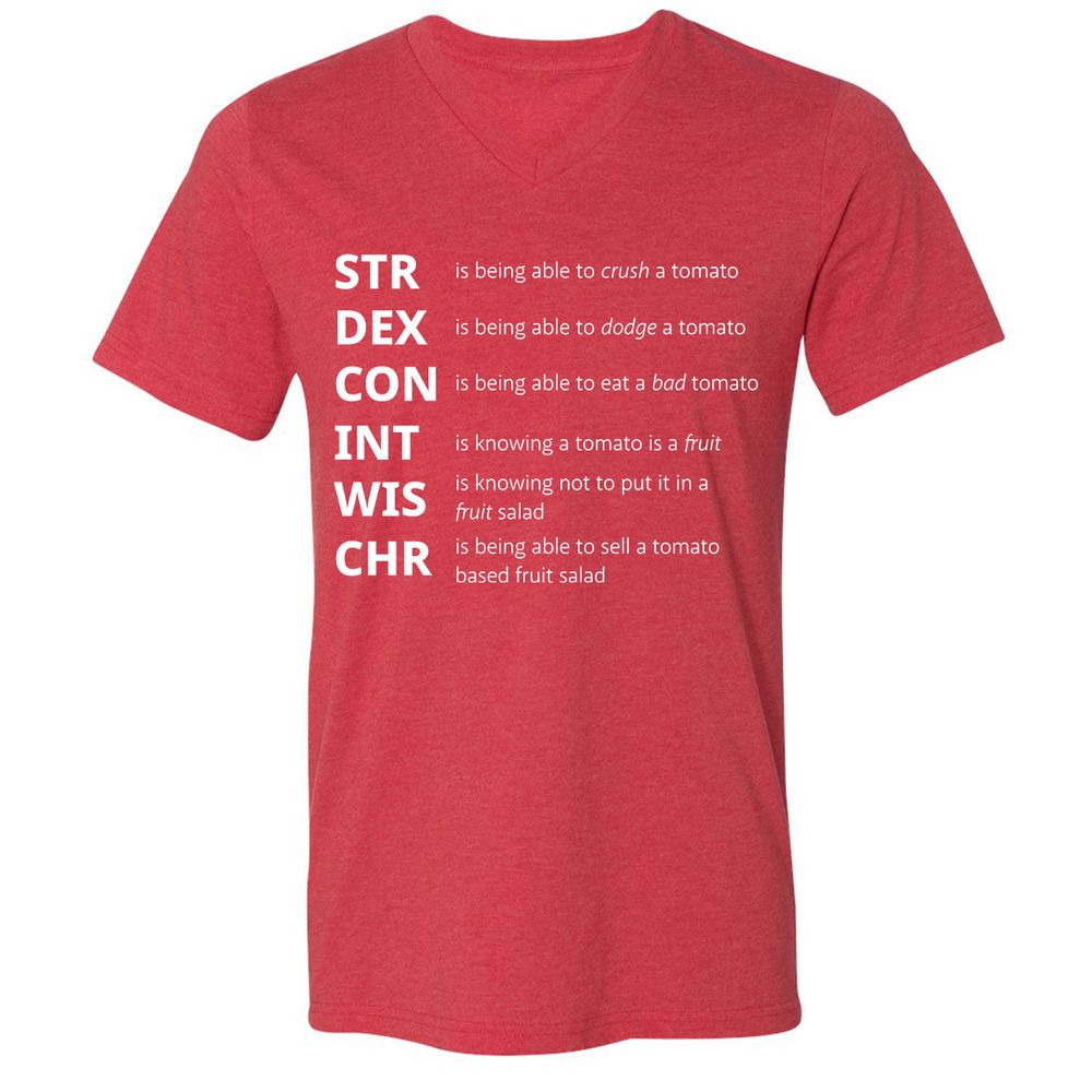 Tomato Stats – RPG Meme Edition - Heather Red - 16