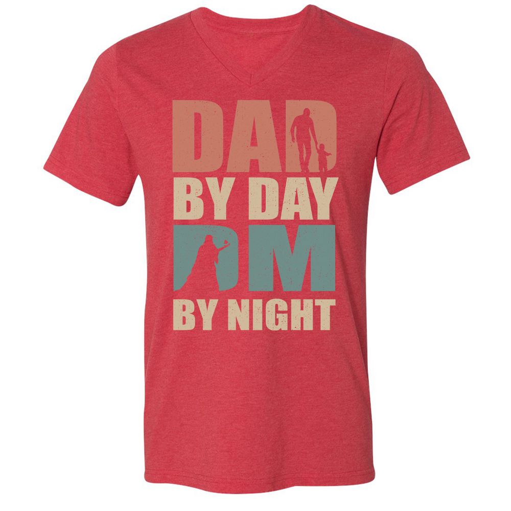 Dad By Day DM By Night - Heather Red - 16
