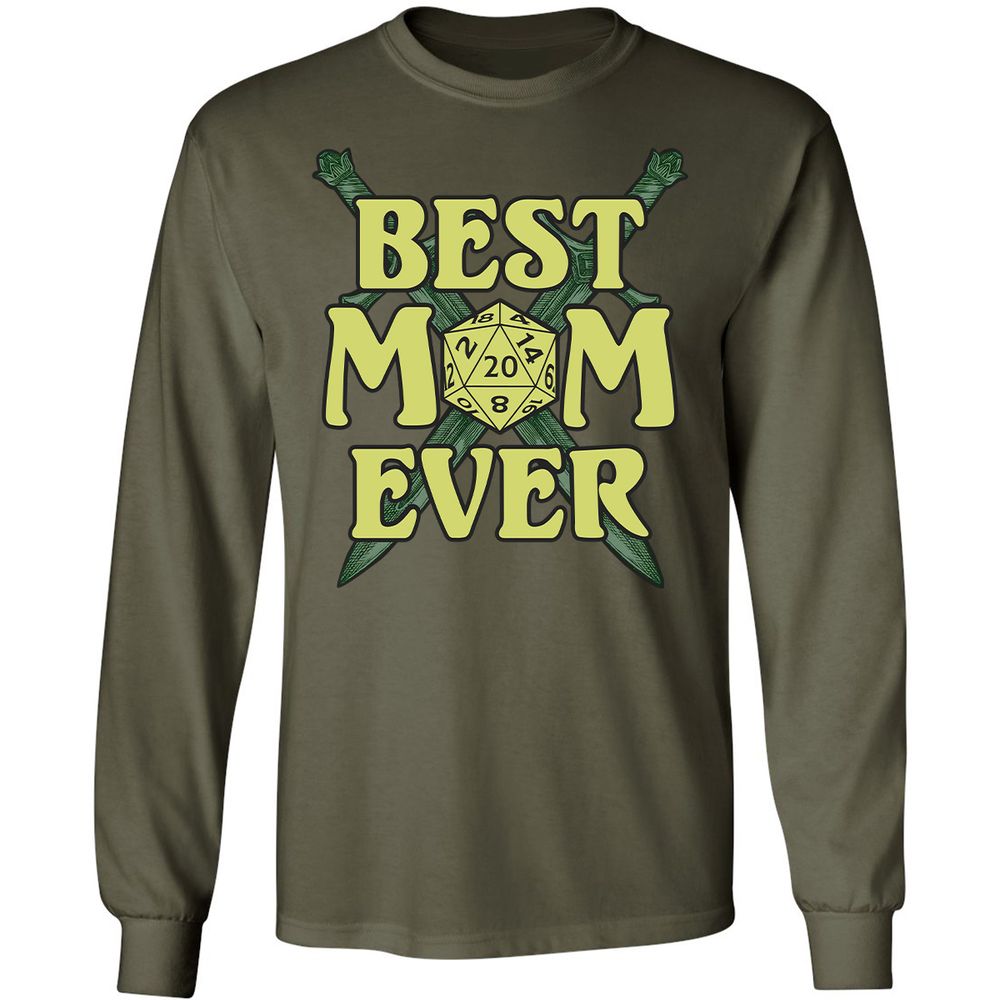 Best Mom Ever Long Sleeve T-Shirt - Military Green - 16