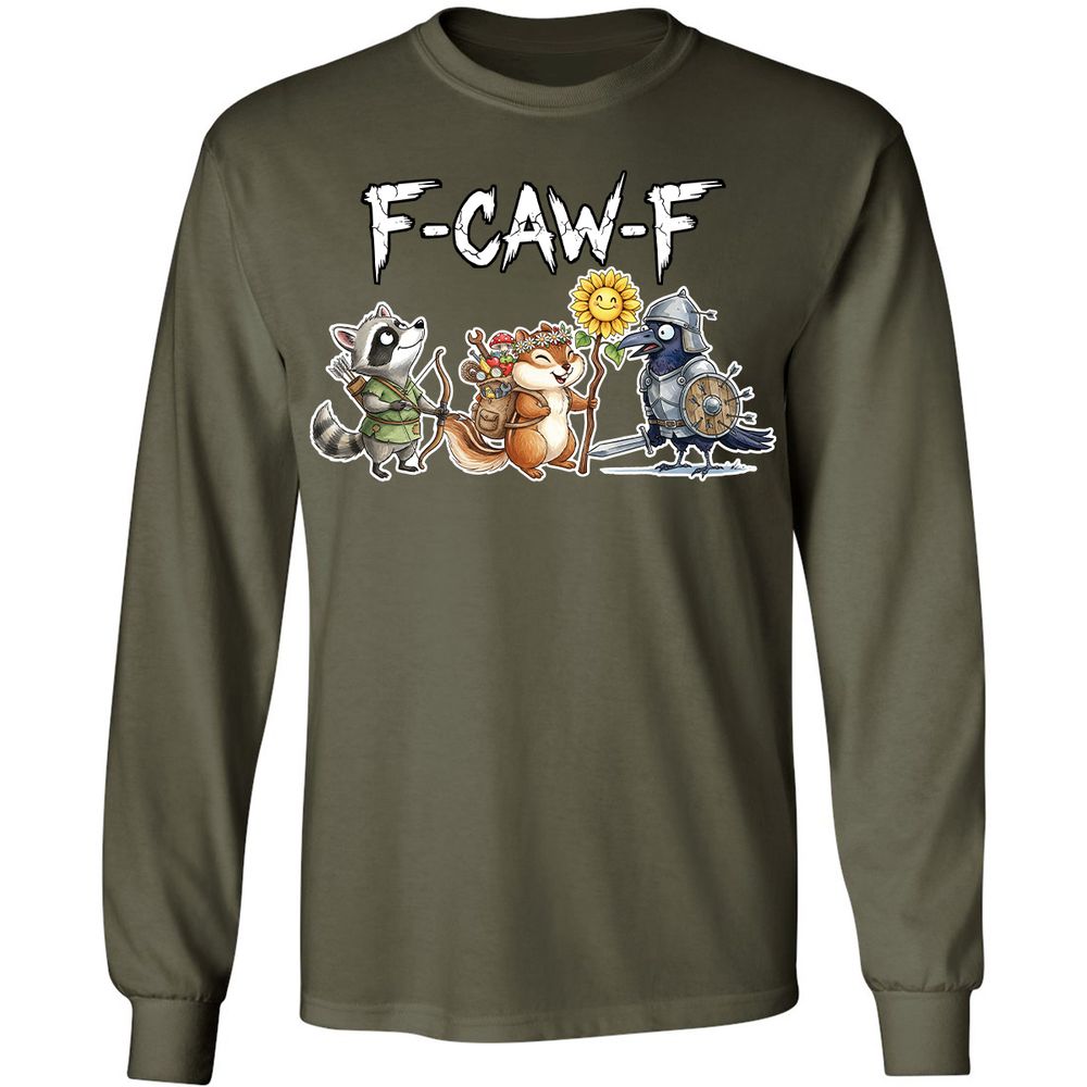 F-CAW-F Adventuring party Long Sleeve T-Shirt - Military Green - 16