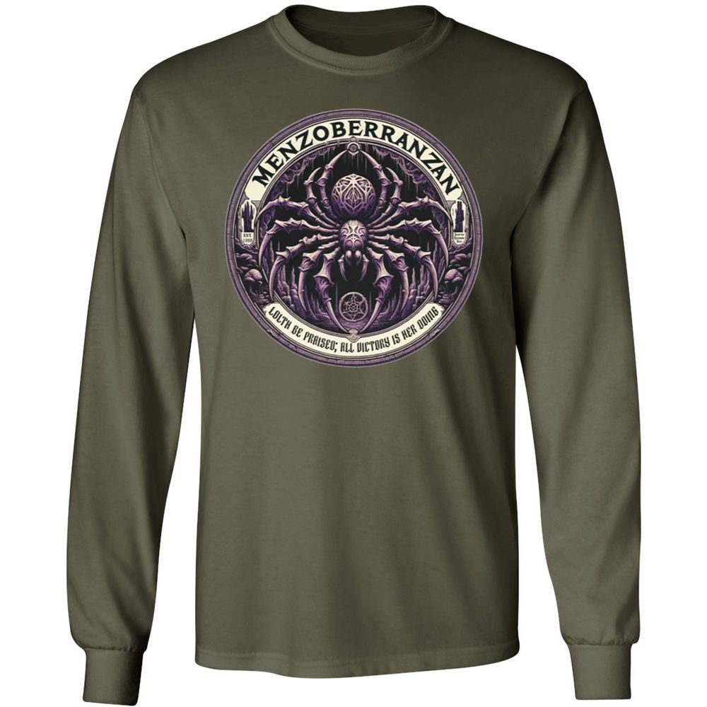 Menzoberranzan Lolth Be Praised Long Sleeve T-Shirt - Military Green - 16