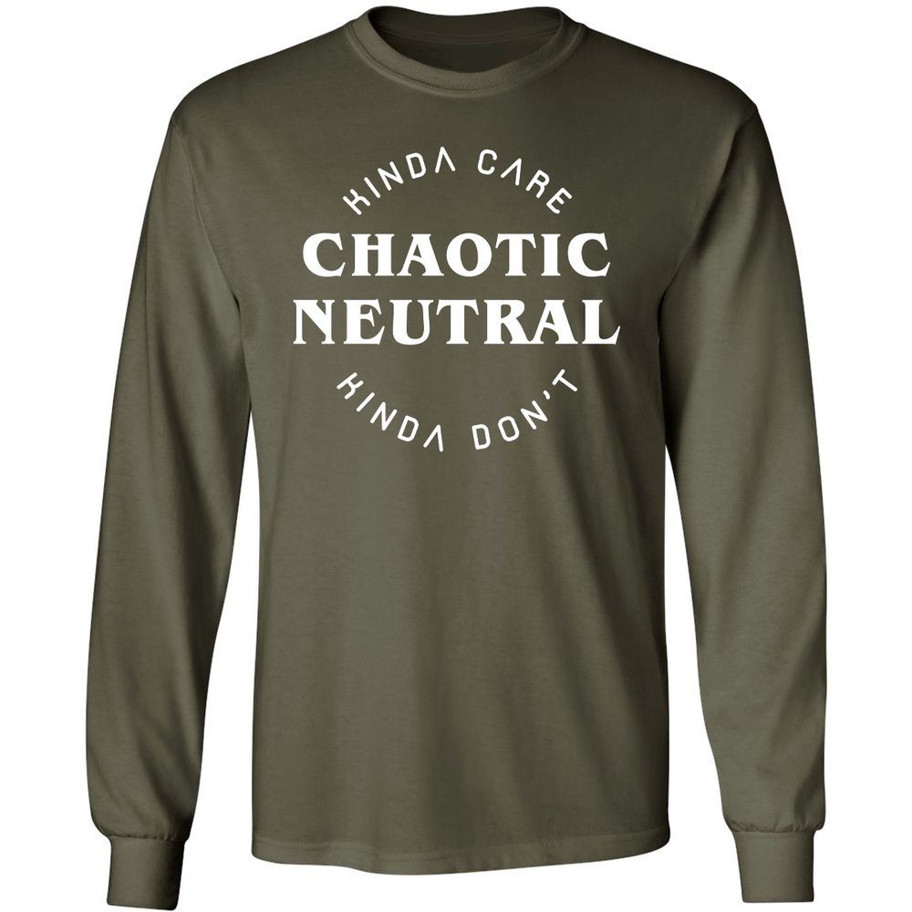 Chaotic Neutral Long Sleeve T-Shirt - Military Green - 16