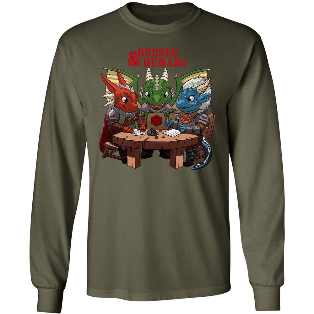 Houses & Humans Long Sleeve T-Shirt - Military Green - 16