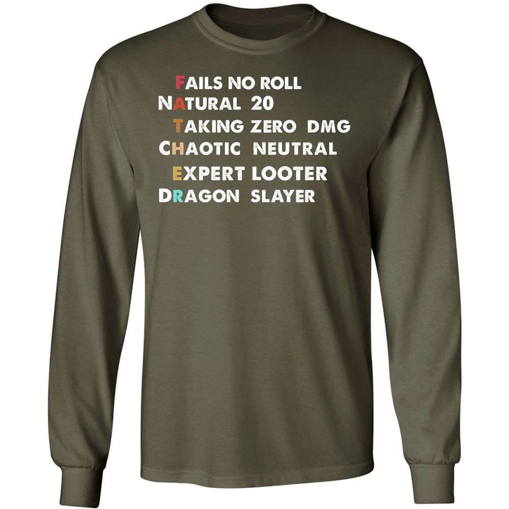 Father D&D Long Sleeve T-Shirt - Military Green - 16