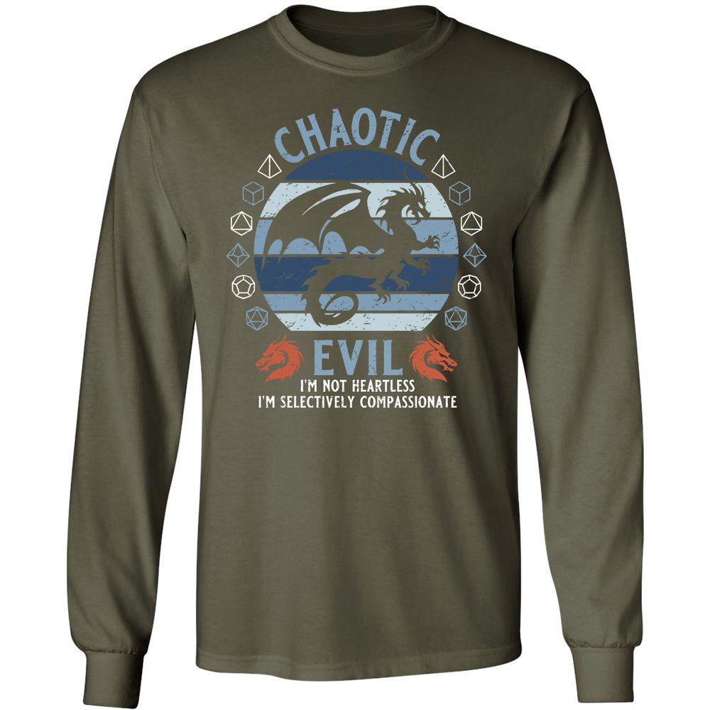 Chaotic Evil 2 Long Sleeve T-Shirt - Military Green - 16