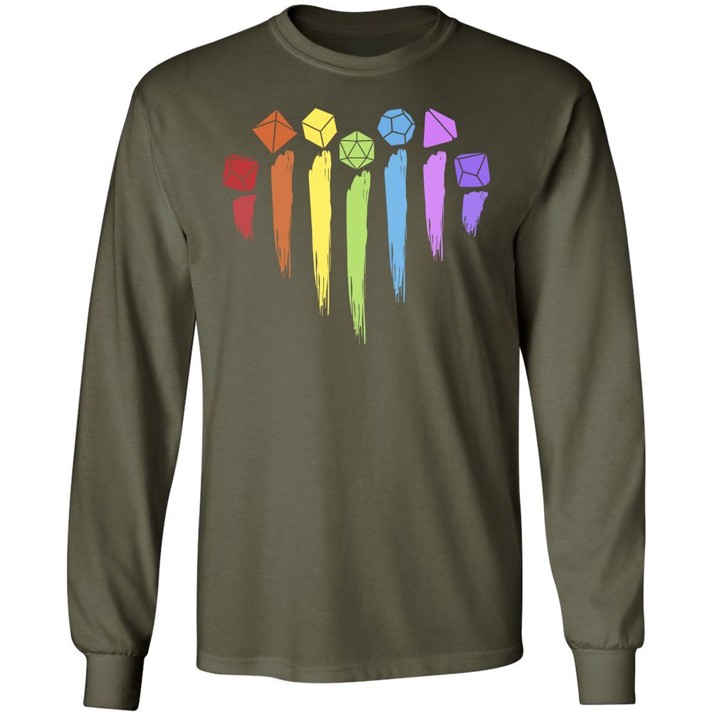 Dice Rainbow Heart Shape - Military Green - 16